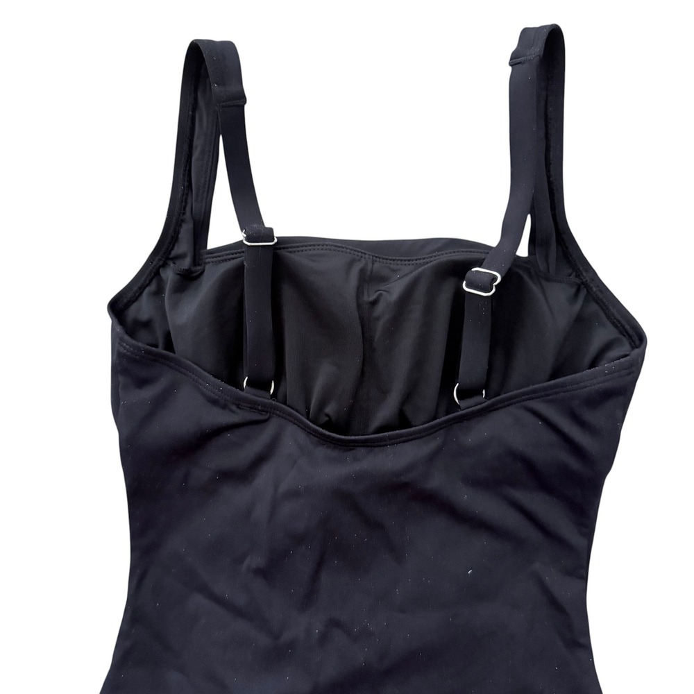 Cupshe One Piece Swimsuit Women Small Black New Slim & Sculpt Ruched Square Neck - Picture 12 of 13